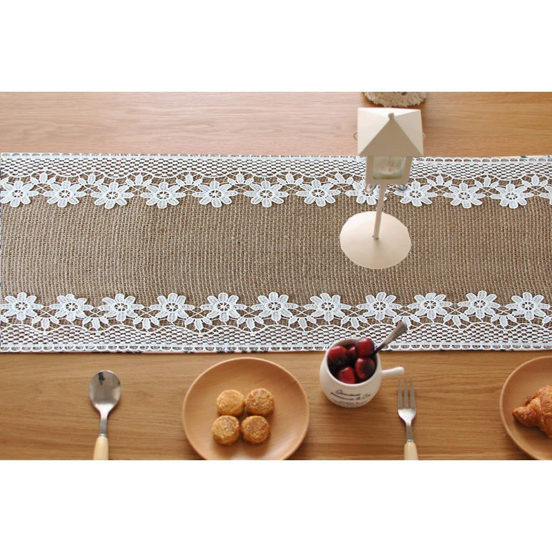 Amazon Rural Wind Table flag Farm House table decoration of jaoseki woven stitching rough anesthetic table cloth cover cloth bed flag