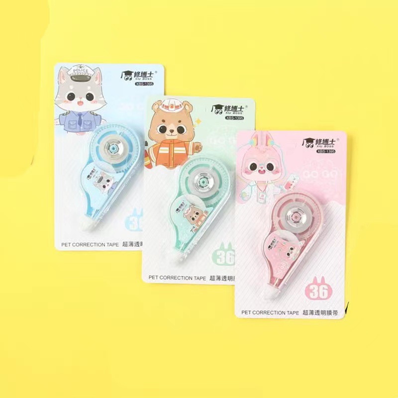 Juhe cinta de corrección de papelería creativa cinta de corrección linda de dibujos animados Corazón de niña Cinta de corrección de estudiante de aspecto alto al por mayor
