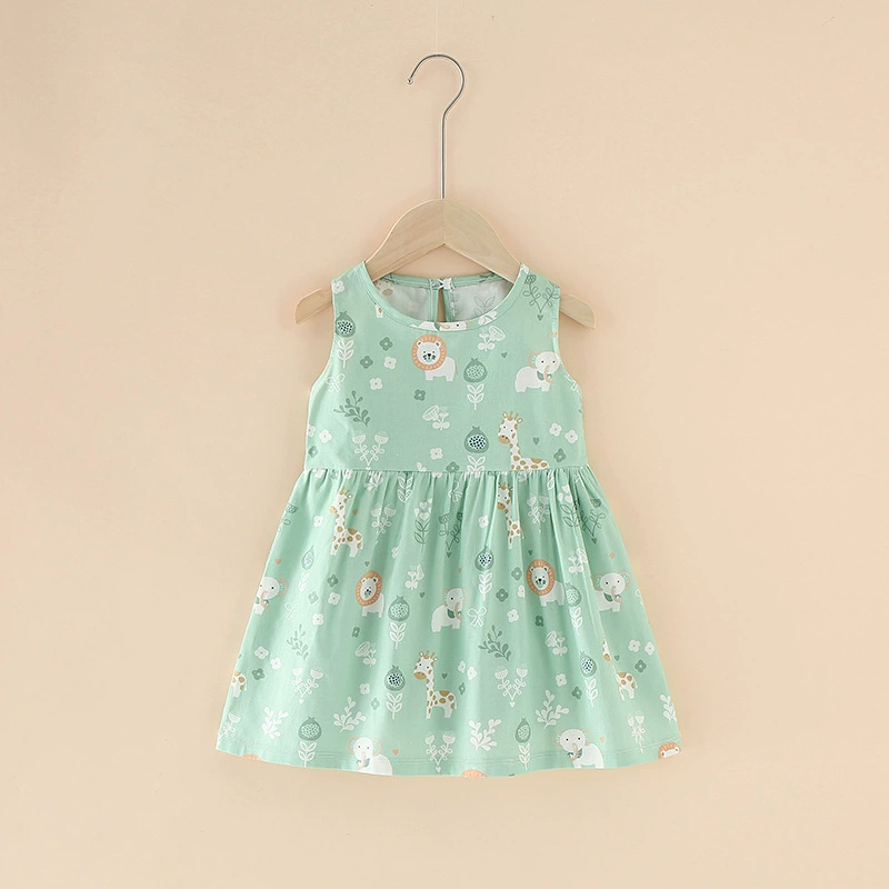 summer dresses	 100% Cotton Baby Girl Dress Summer Children Clothes Sleeveless Cloth Kids Princess Girls Dresses Party Fashion Outfit Clothing dresses evening