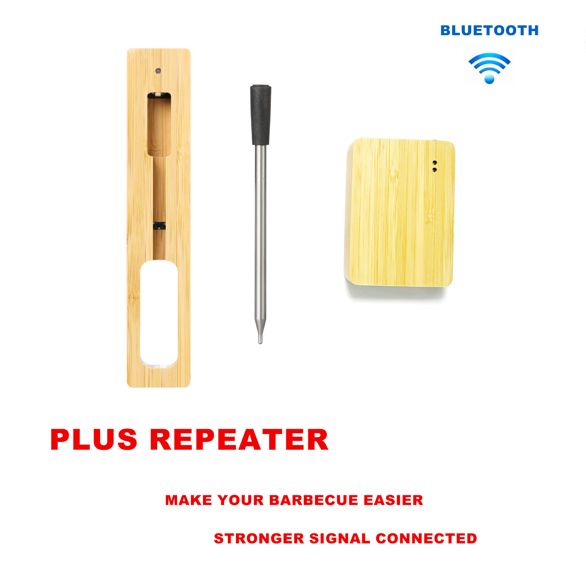 (2개) 여행 스마트 무선 블루투스 바베큐 온도계 주방 고기 온도계 가정용 오븐 식품 온도계