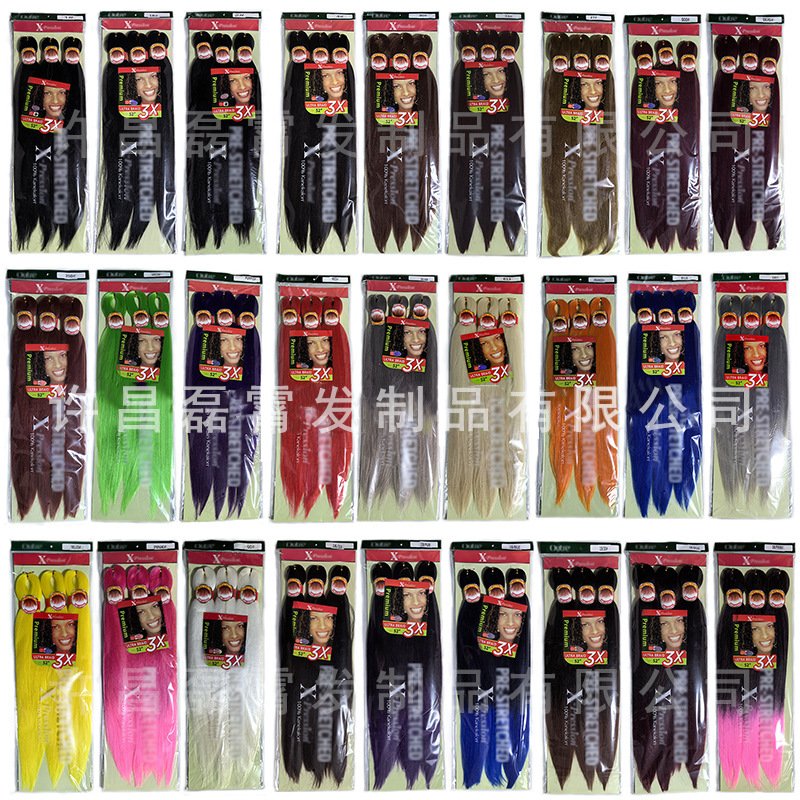 3X pre-estirado trenza ignífugo pelucita negra trenza sucia 52 "agua caliente disponible