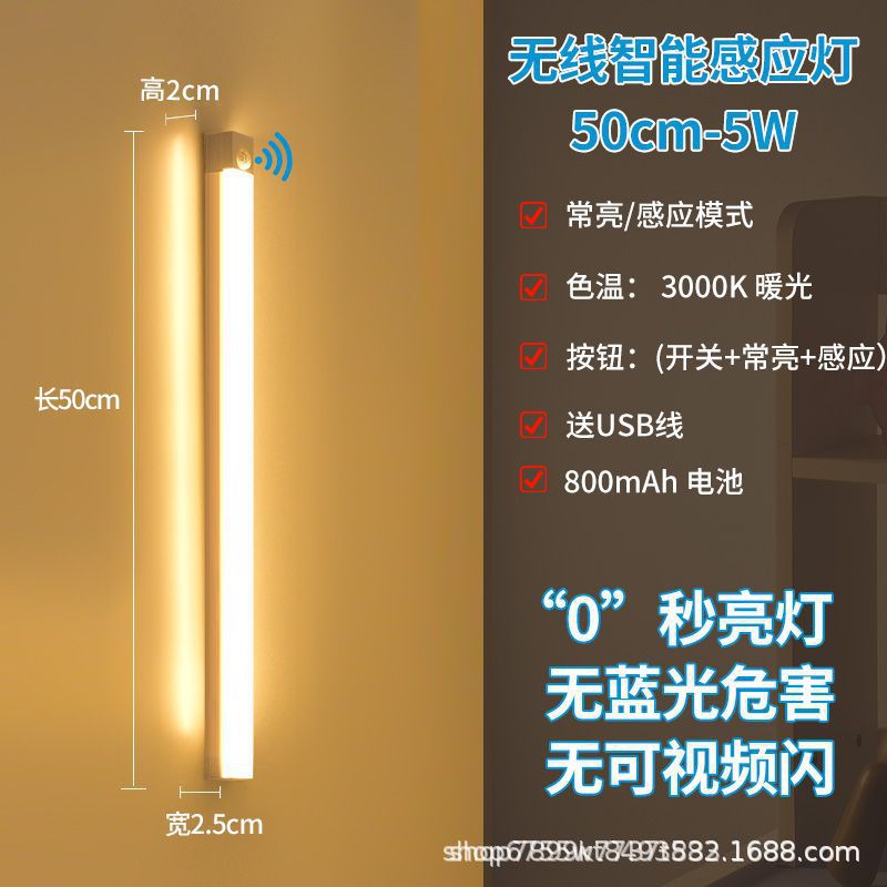 LED luz del sensor del cuerpo recargable vino gabinete zapato armario magnético succión tira luz de la noche con transfronteriza al por mayor