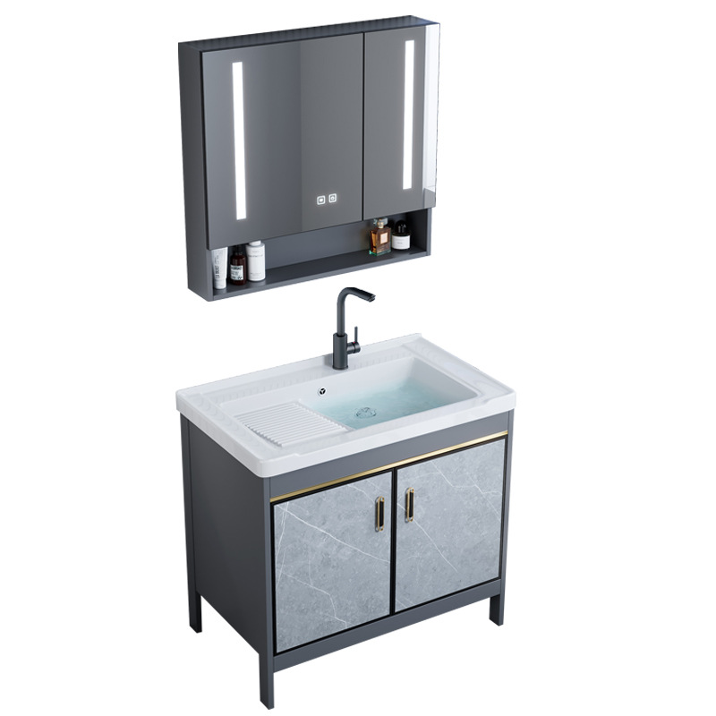 Comercio exterior tipo piso espacio de aluminio gabinete de baño combinación de inodoro lavabo hotel transfronterizo lavabo cerámica integrada