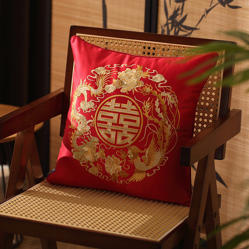 용과 봉황 - 차이니즈 레드 [고정밀 자수 자켓]