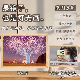 Explosions Light Encounter Romantic Game Same LED Mirror Lighting Painting Bedroom Sleep Warm Ornaments Birthday Gift