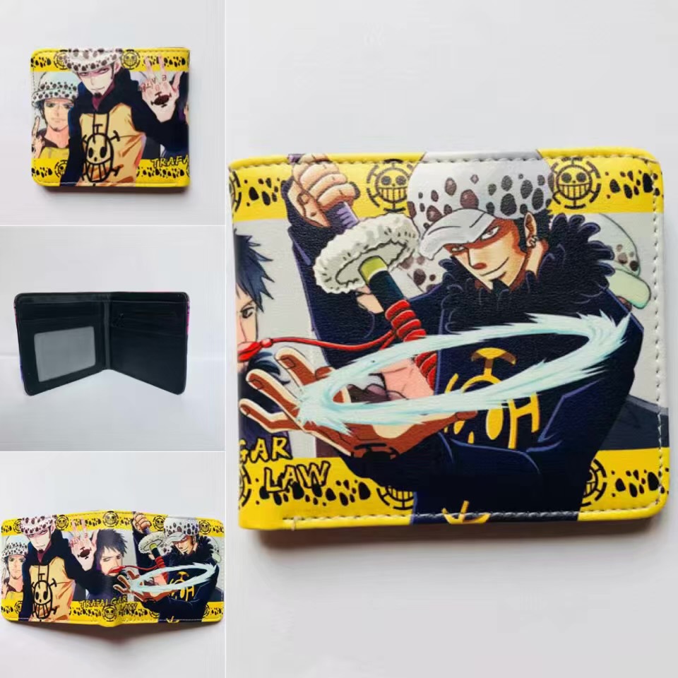 One Piece One Piece Cartera de dibujos animados japoneses Luffy Choba Solon plegable estudiantes PU cartera de cuero corta