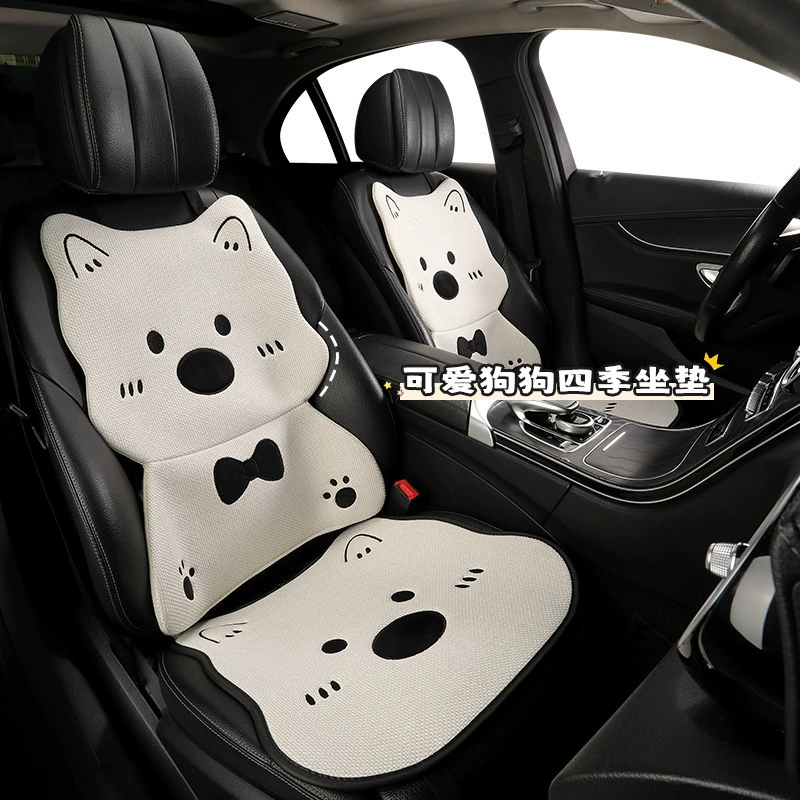 Автомобильная подушка четыре сезона универсальная льняная подушка новый сетевой красный милый западный горный щенок