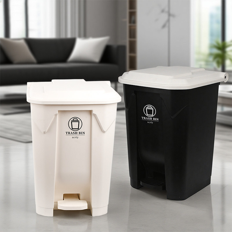 Thickened foot-operated trash can, commercial-grade, large capacity, suitable for schools, hospitals, courtyards, kitchens, and outdoor use for general household waste, 50K/100K