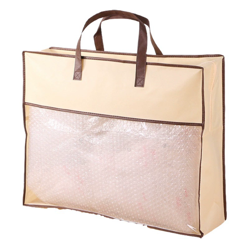 Сумки для хранения одежды и одеял, влагонепроницаемые сумки для хранения, утолщенные сумки на молнии из нетканого материала с напечатанным логотипом для переезда и хранения.