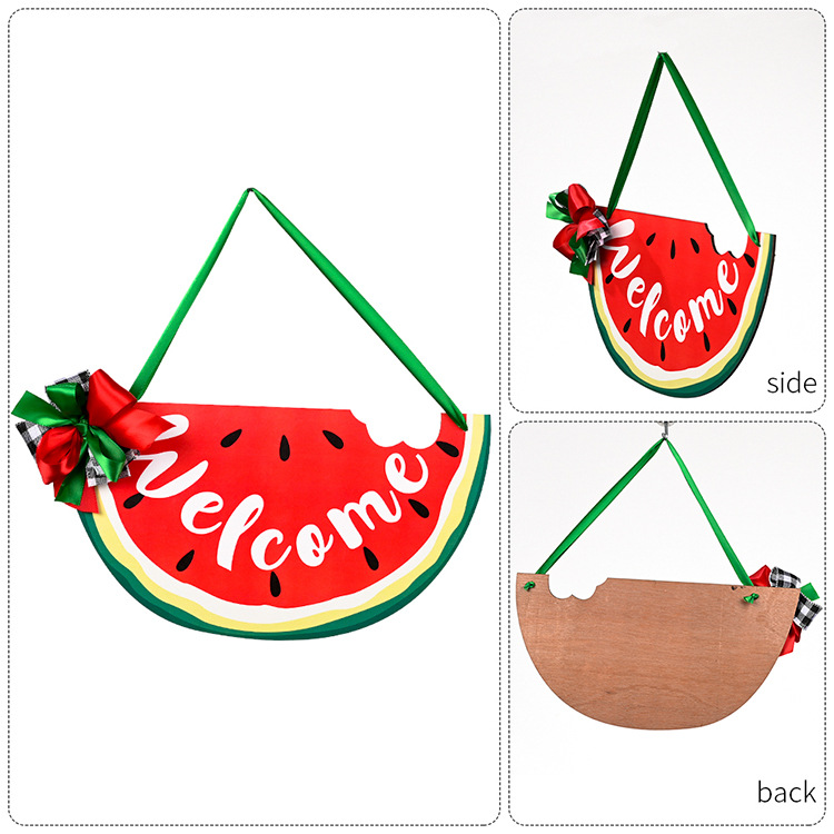 Home Decoration Watermelon Wooden Sign Bow Hanging Door Knocker display picture 3