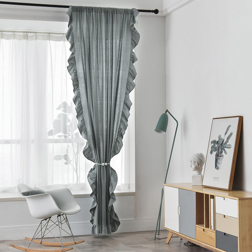 Le Xuanxiu's Bestselling Nordic-Style Minimalist INS-Design Pleated Ruffled Semi-Sheer Finished Curtain—Perfect for Bedroom Drapes