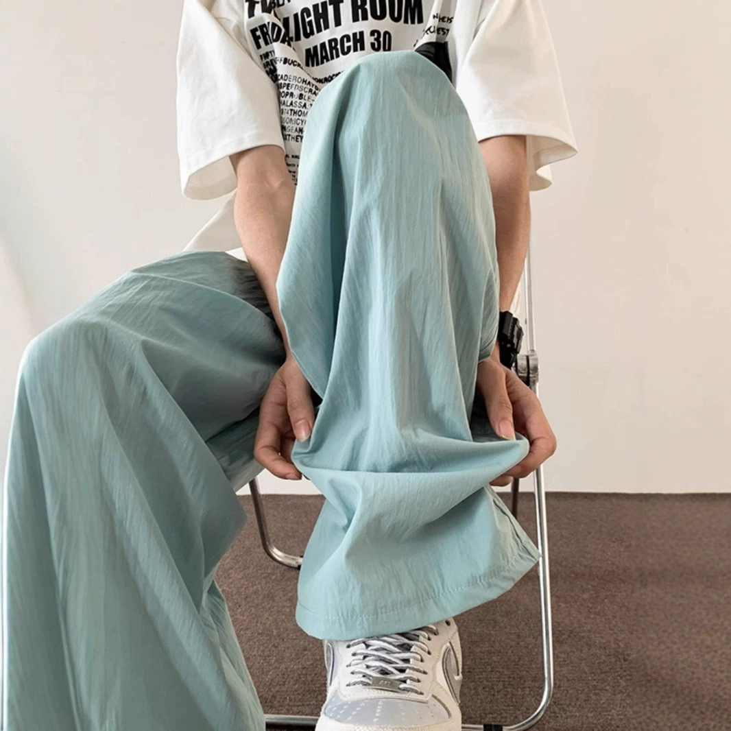 Японские брюки Yamamobo мужчины и женщины без пола носить мятные зеленые брюки oversize широкие брюки из ледяного шелка