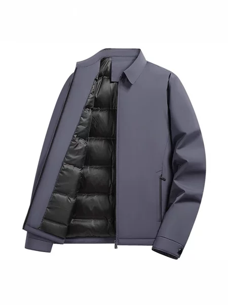2026 Winter New Style 90 White Duck down Men's down Jacket Men's Short Baseball Collar Fashion Casual Warm White Duck down