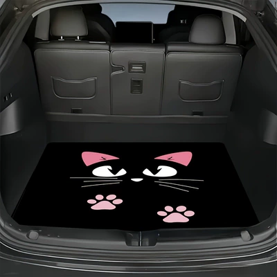 Car Trunk Mat with Full Coverage, Persian Style Car Mat, Cute Cat Cartoon Car Decoration Foot Mat, Stain-Resistant (Avtomobil döşəmə paspasları) - hbxd-1-75100cm-crystal-velvet
