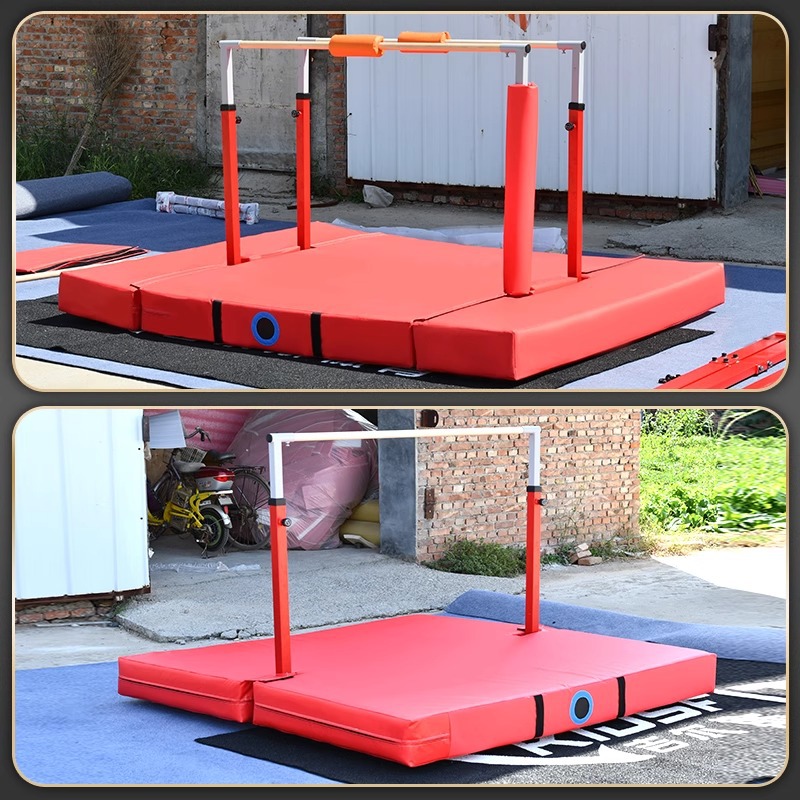 Equipo de entrenamiento de aptitud física para niños gimnasia feliz ajustable elevación y bajada anillo de suspensión de barra paralela simple rastreo estera de protección