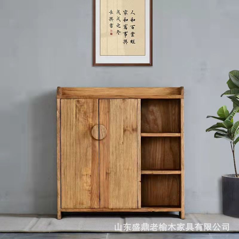 木质老榆木餐边柜多功能靠墙置物收纳柜 中式古典家具茶叶柜