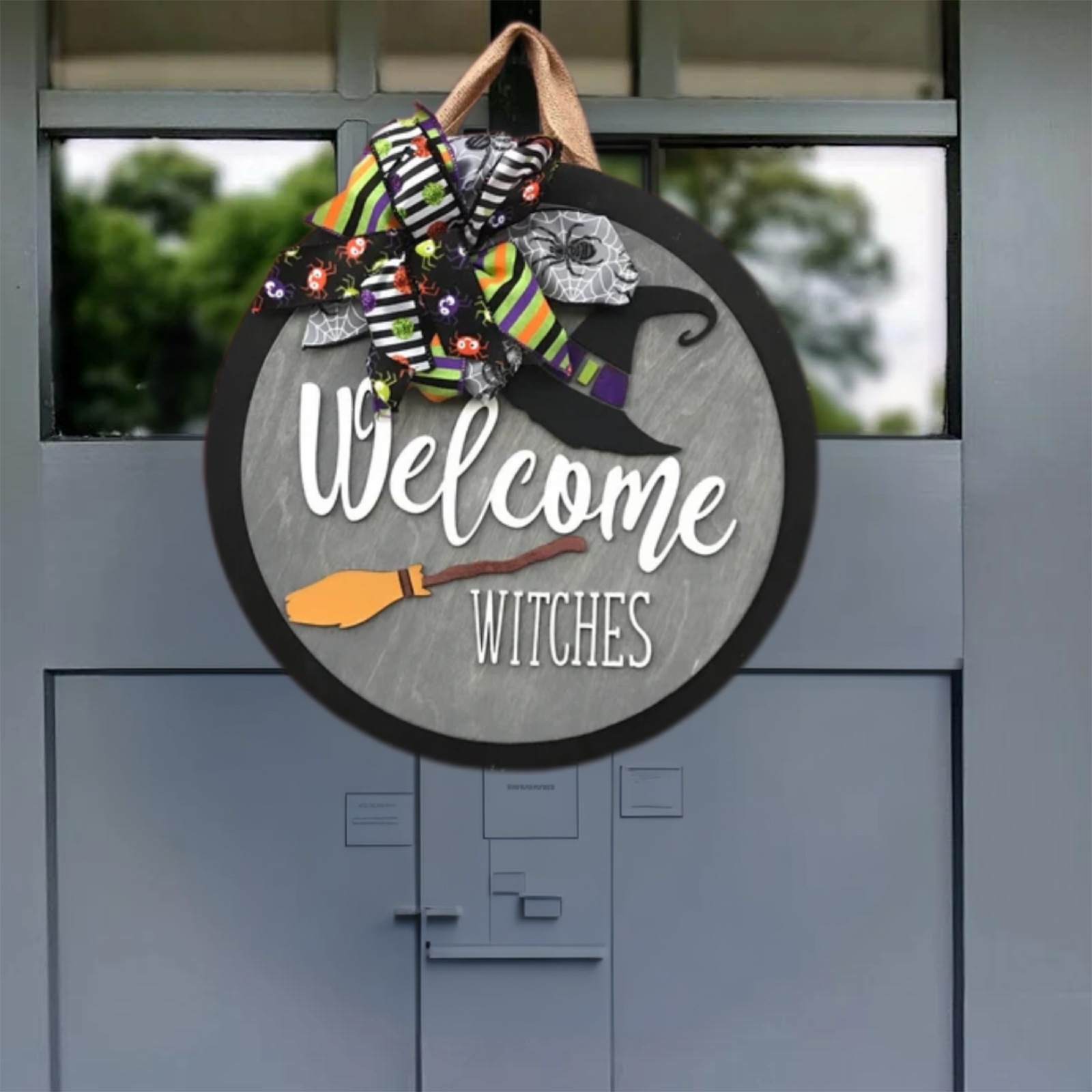 wooden hanging atmosphere home wall decorations, Halloween witch doorplates_voghion.com