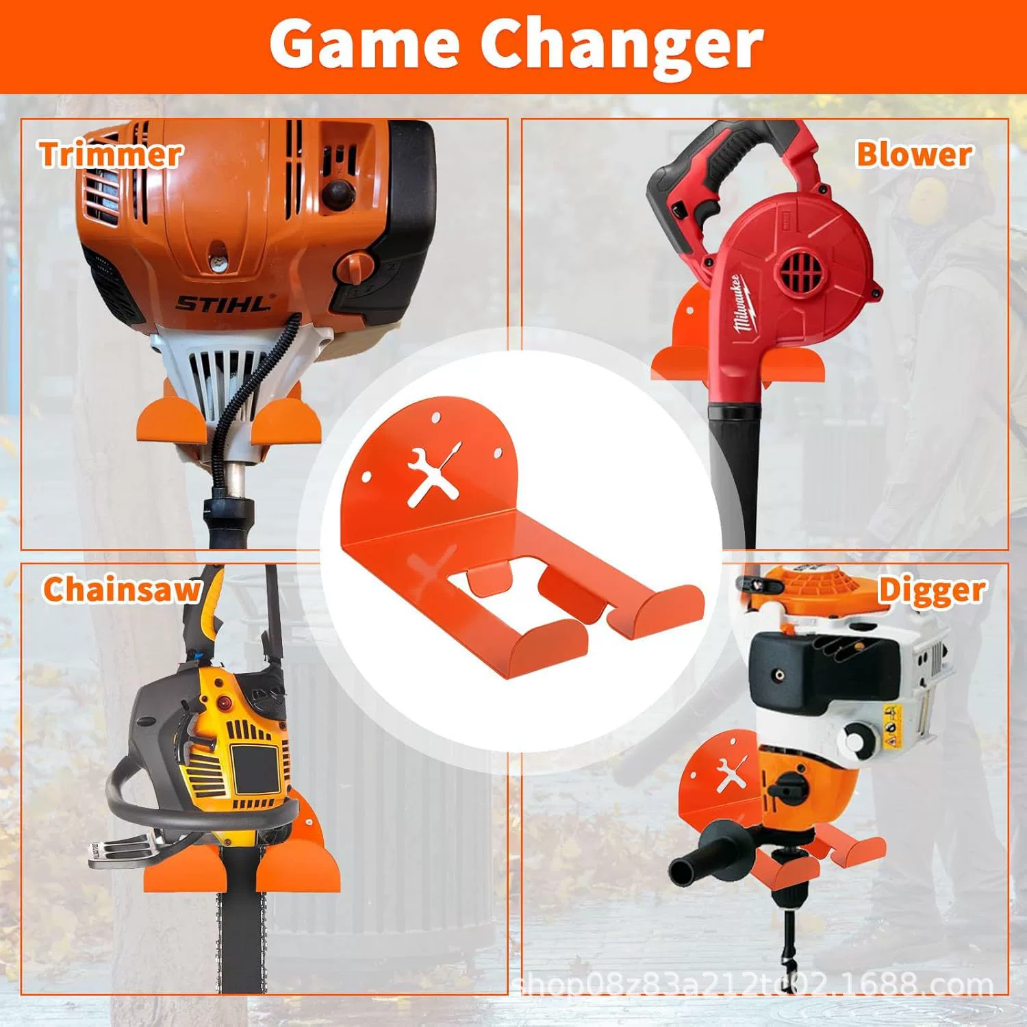 Модернизированное настенное крепление для триммера — 20.32cm прочных крючков для прополки, подходят для стен гаража