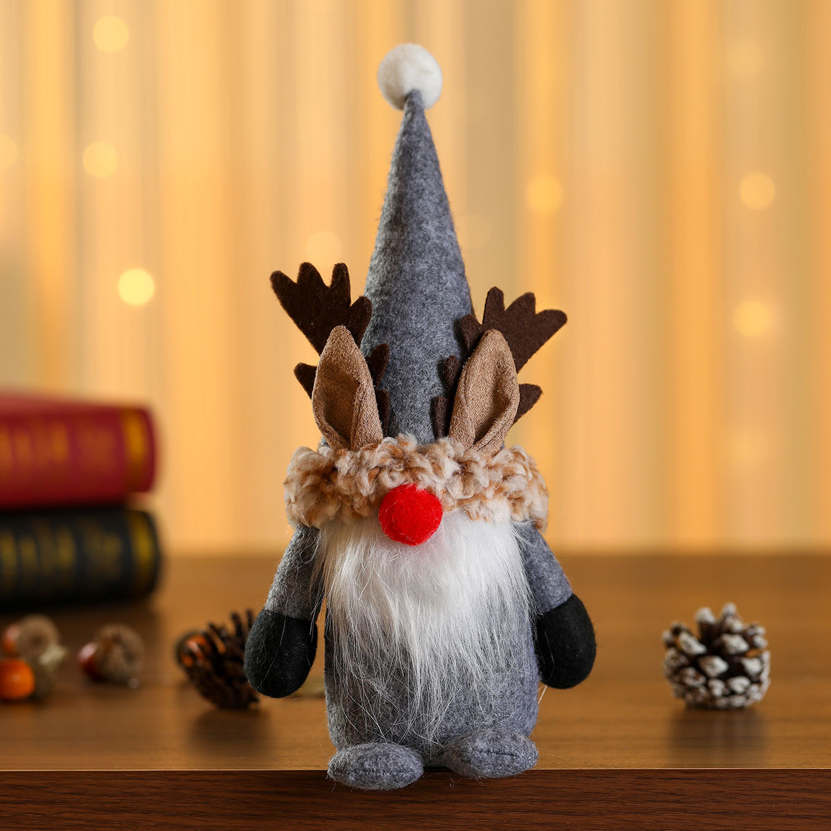Muñecas de Navidad de corno de ciervo muñecas de Navidad pequeños regalos sin cara Rudolph muñecas de pie