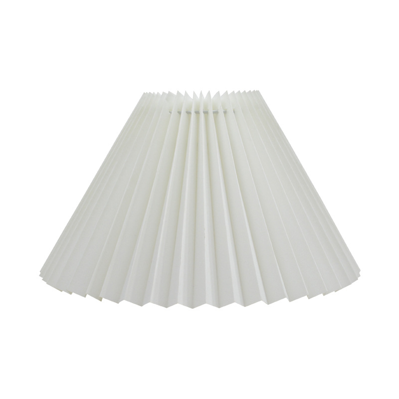 Transfronteriza en stock Corea Del Sur de la vendimia de tela plisada pantalla creativa KD lámpara de mesa accesorios DIY Shell 24CM