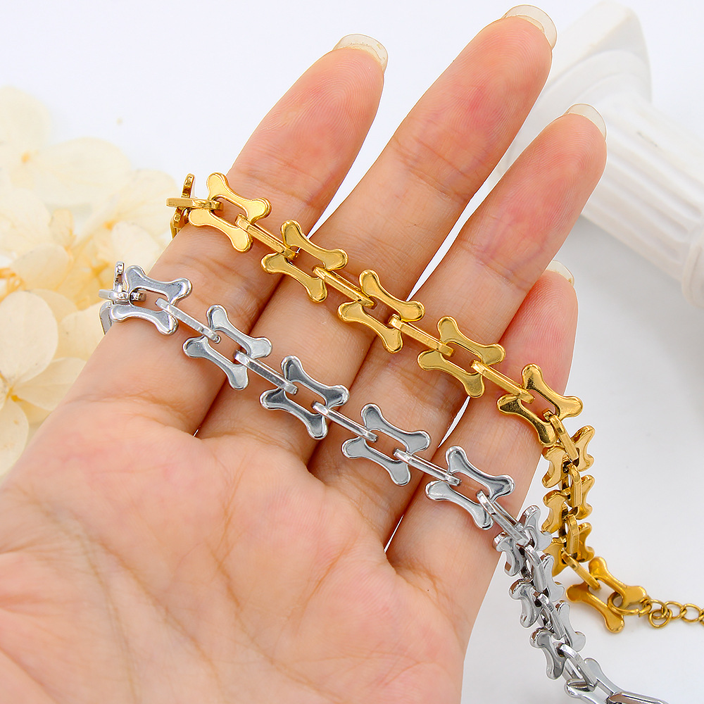 Stainless Steel Material Geometric Pattern Punk Geometric Stainless Steel Plating Unisex Bracelets Necklace