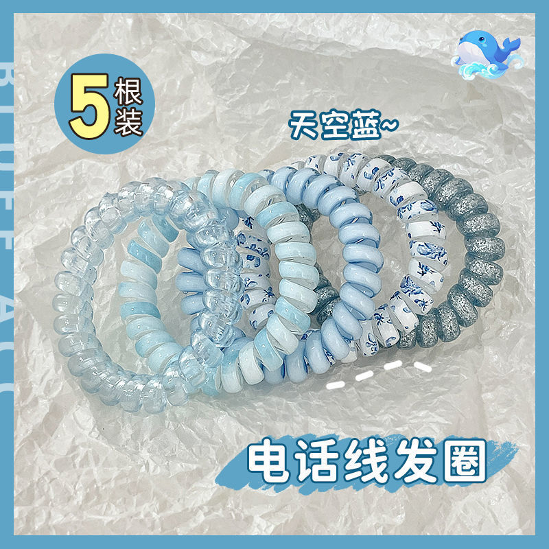 Línea telefónica bucle de cabello para mujeres 2025 nuevo alto valor facial de cabello de alta calidad cuerdas de cabello de banda de goma cuerdas de cuero al por mayor