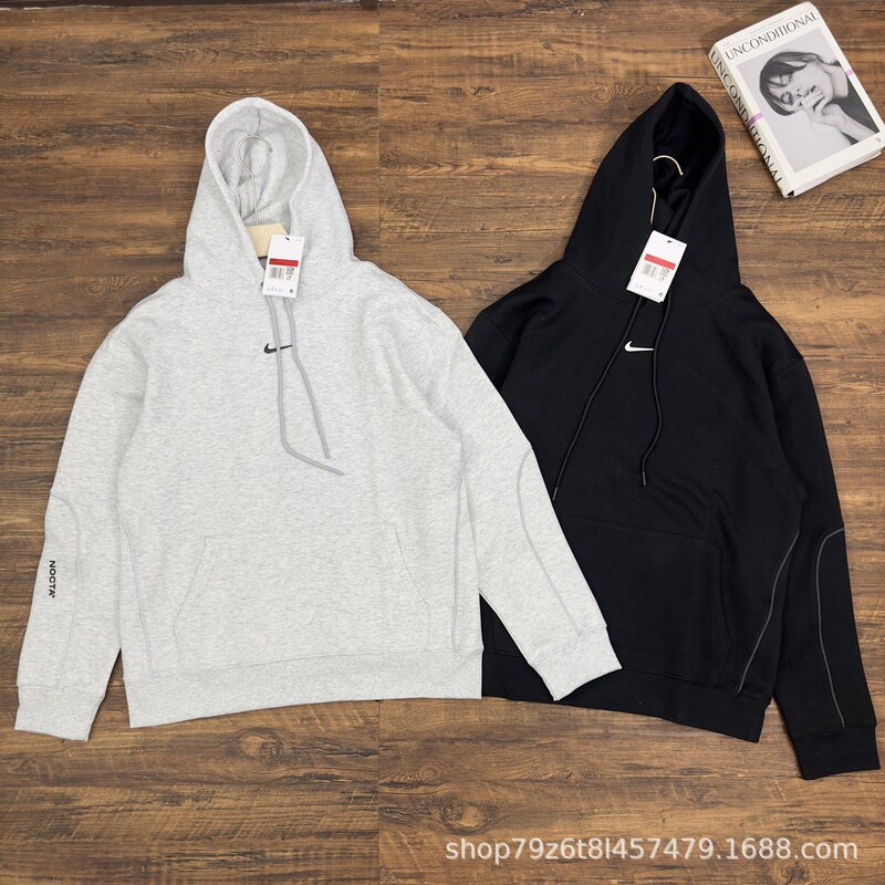 Spring and Autumn Nk Hooded Sweatshirt Nocta Joint Men's Hoodie Dental Floss Reflective Strip Casual Sports Top Couple Style Spring and Autumn Nk Hooded Sweatshirt Nocta Joint Men's Hoodie Dental Floss Reflective Strip Casual Sports Top Couple Style