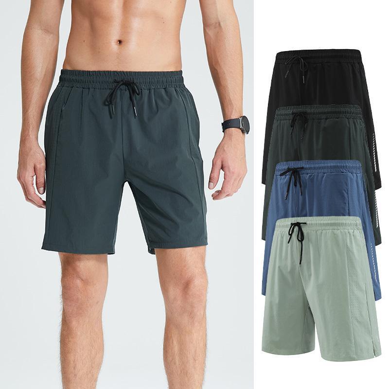 Men's Side-Perforated Quick-Dry Shorts with Drawstring Elastic Waistband and Side Slits for Running and Fitness, Available in Multiple Colors Men's Side-Perforated Quick-Dry Shorts with Drawstring Elastic Waistband and Side Slits for Running and Fitness, Available in Multiple Colors