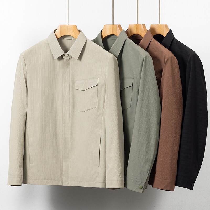 Men's Jacket 2026 Spring/Summer Business Casual Youth Lightweight Portable Workwear Zipper Version Commuting Versatile Trendy Coat