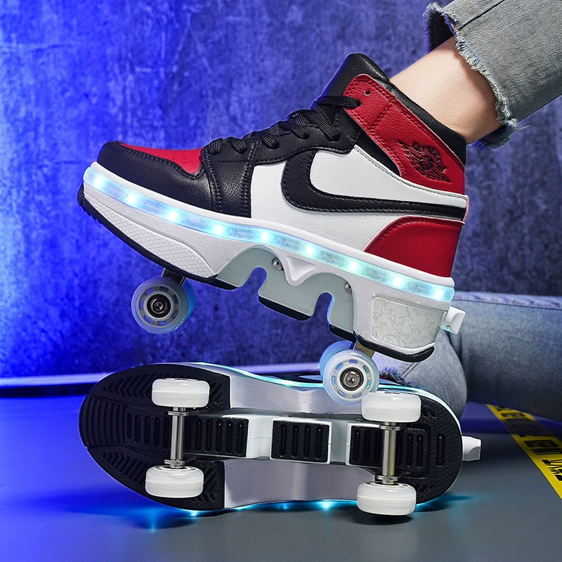 Shoes, transformer on four wheels, double row roller skates, factory direct supply