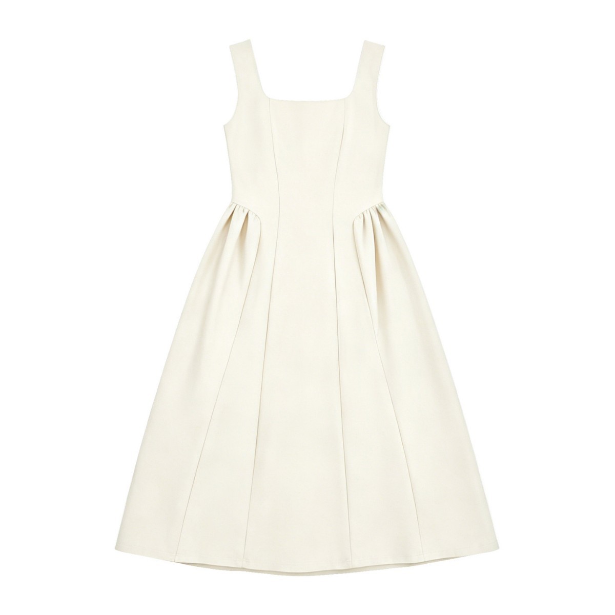 White camisole dress, female summer first love, cool feeling, white moonlight waist pinching skirt, 