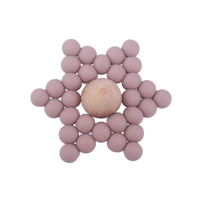 Creativo nuevo bebé suministros DIY cuentas de silicona hexagonal juguete teether bebé teether stick teether