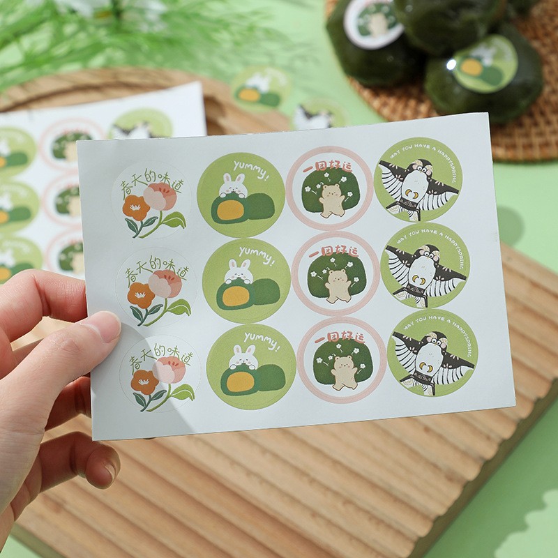 Caja de embalaje de bola verde de estilo antiguo 6 piezas de ajenjo Qingming caja de regalo de fruta caja de embalaje de merienda creativa caja de bola verde de primavera