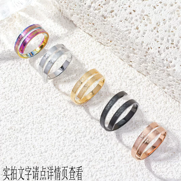 Cross-Border Hot-Selling Stainless Steel Jewelry, Fashionable and High-End Design, Titanium Steel Cross Opening, Adjustable Ring for Men and Women