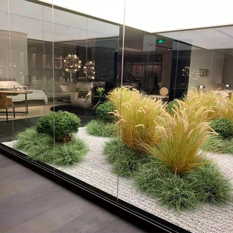 仿真植物装饰芦苇蒲草造景搭配北欧复古家居商场餐厅落地摆放绿植