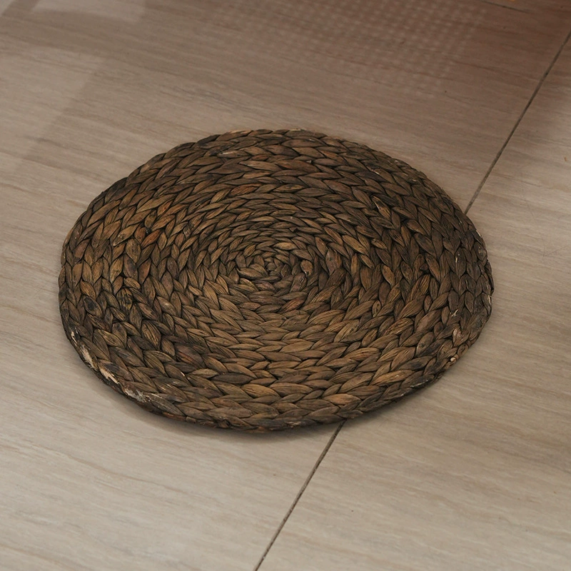 Натуральный водный гиацинт трава окрашенные столовые коврики для дома идиллические теплоизоляционные чайные подставки ручной работы круглые противоскользящие коврики для западной пищи