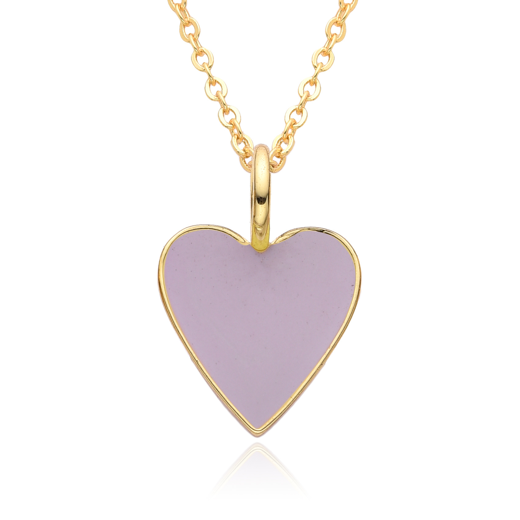 10g Weight Pendant Necklace Classification cable chain Chain Type 1 Piece Quantity Daily, Date Occasion Copper Material Heart Shape Pattern Women's Gender Enamel, Plating Design IG Style, Simple Style Style Copper IG Style Simple Style Heart Shape Enamel Plating Pendant Necklace 10