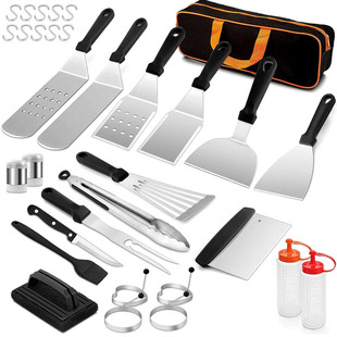 Factory spot outdoor barbecue tool set stainless steel barbecue shovel cooking shovel teppanyaki shovel assembly set