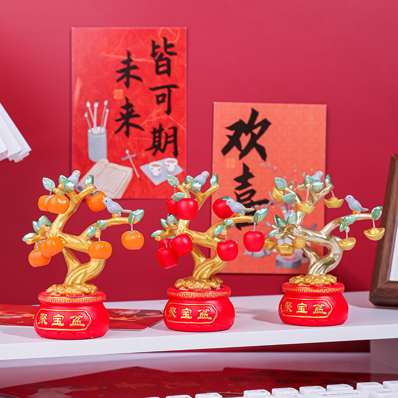 平安如意发财树摆件创意家居玄关桌面装饰财运树乔迁节日喜庆装饰|undefined