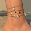 Ankle bracelet, chain, fashionable advanced set, European style, light luxury style, high-quality style, wholesale