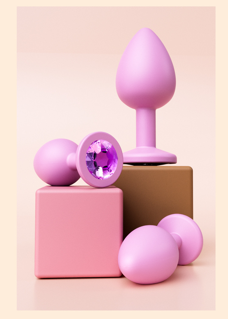 Anal Plug with Tail Design, Soft Gel, Black, Small Round Base — detail image 29