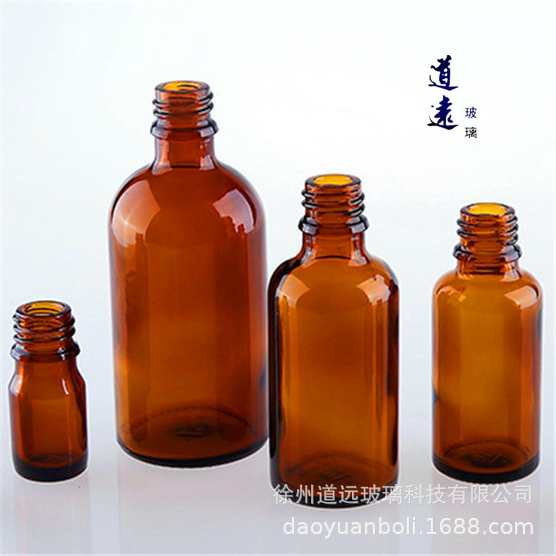 现货茶色精油瓶光瓶10ml圆形透明玻璃瓶20ml蓝色绿色化妆品分装瓶