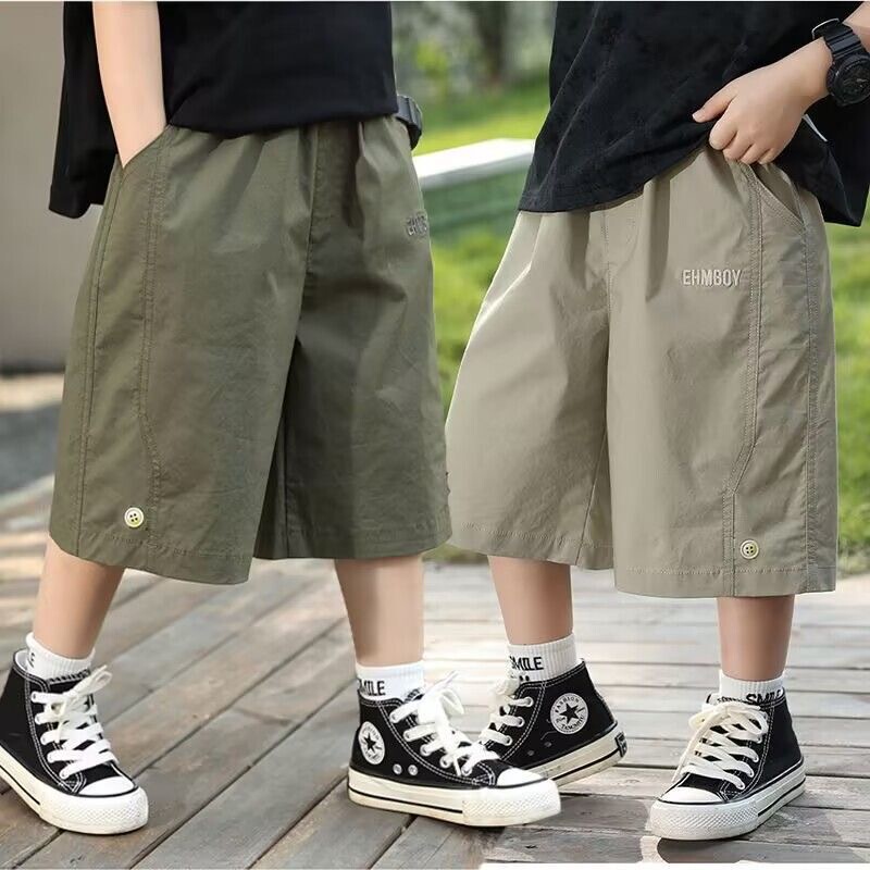 Boys' Shorts 2025 New Summer Outerwear Children's Pants for Older Kids Loose Versatile Stylish Casual Knee-Length Shorts Trendy