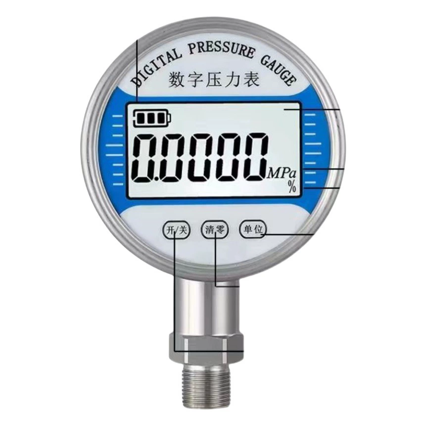 Цифровой манометр, высокоточный цифровой дисплей, прямые поставки от производителя, светодиодный дисплей, манометр с питанием от батареи