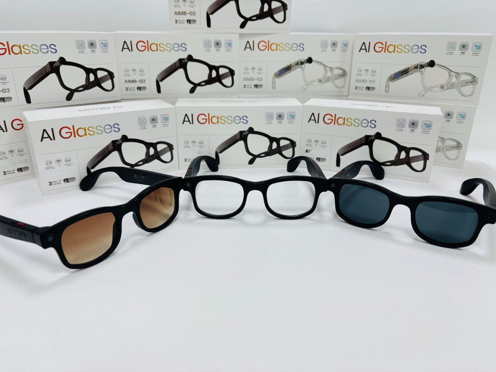 AIMB-G2 Negro (800w, con 3 tipos de lentes: cambio de color, gafas de sol, marrón)
