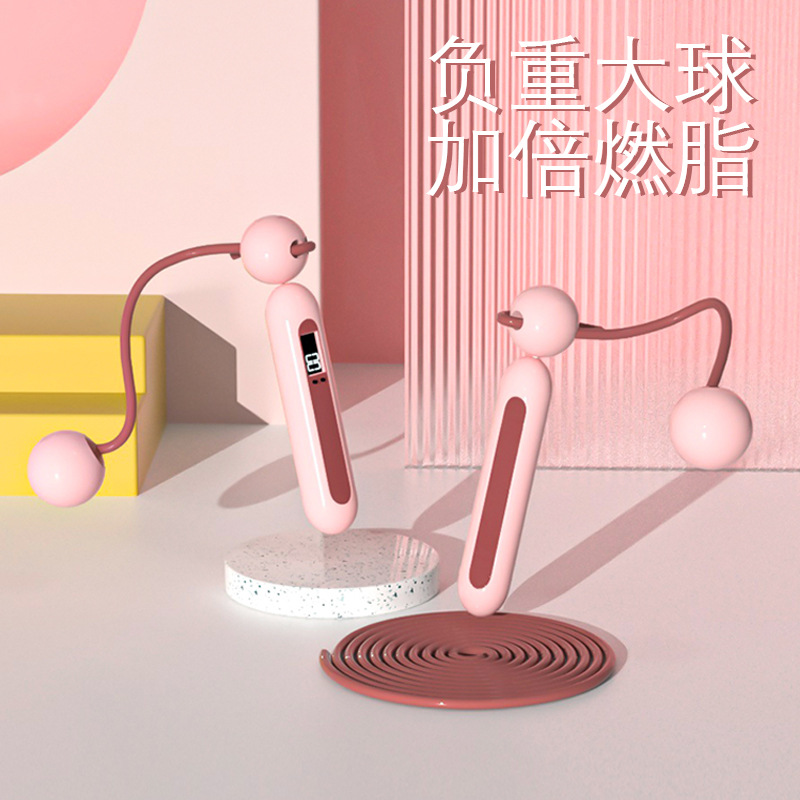 무선 로프 건너 뛰기 체중 감량 특수 피트니스 전문 지방 연소 소녀 가정용 실내 전자 계산 로프 건너 뛰기 로프