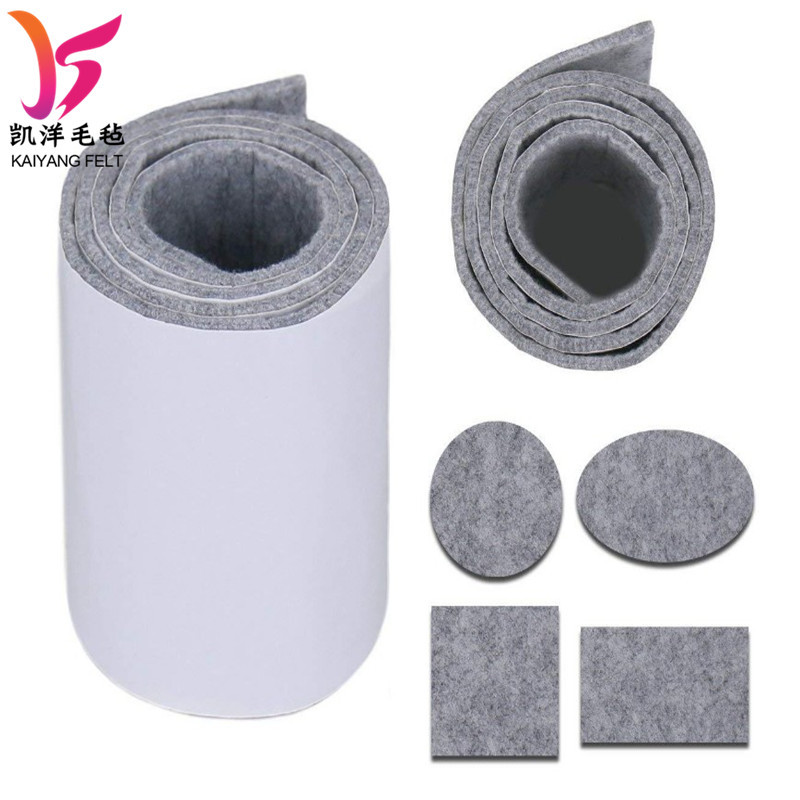 亚马逊背胶毛毡胶带双面自粘密封条家具防护3M胶毛毡条家具防滑垫