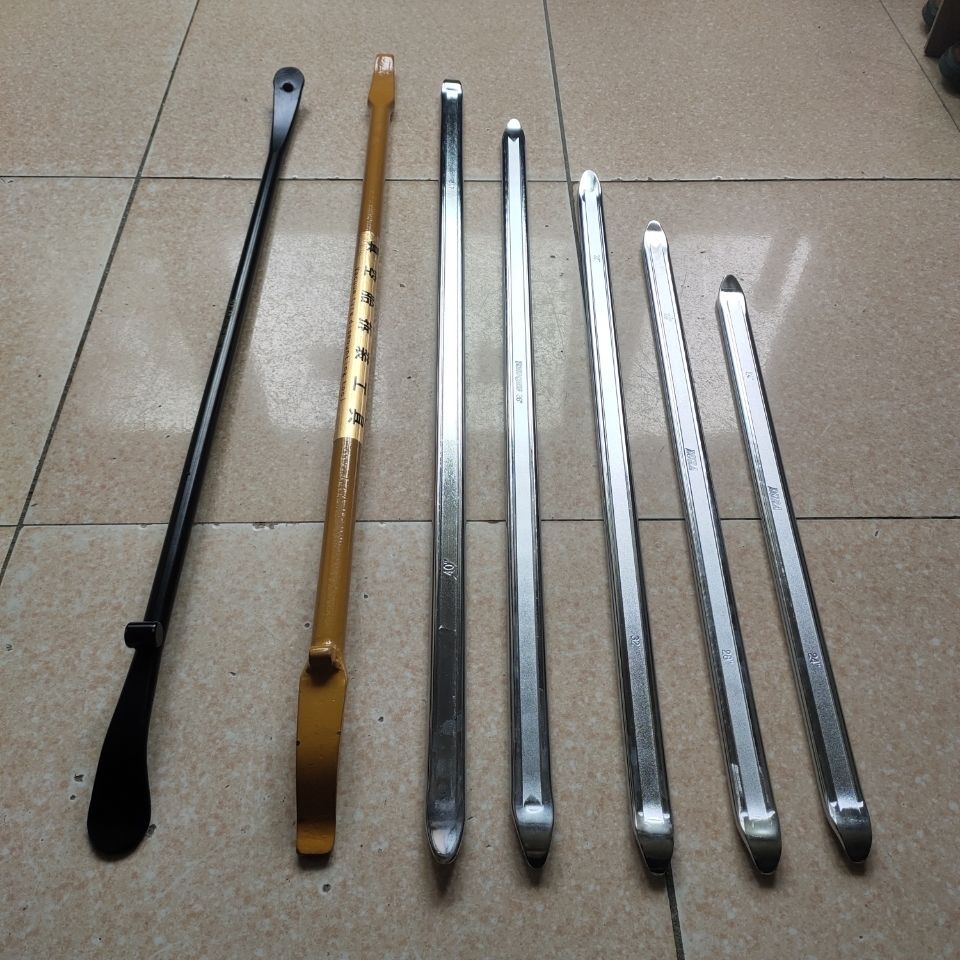 扒胎机撬板汽车轮胎修理工具撬棍长500mm碳钢补胎弯钩扁撬杠