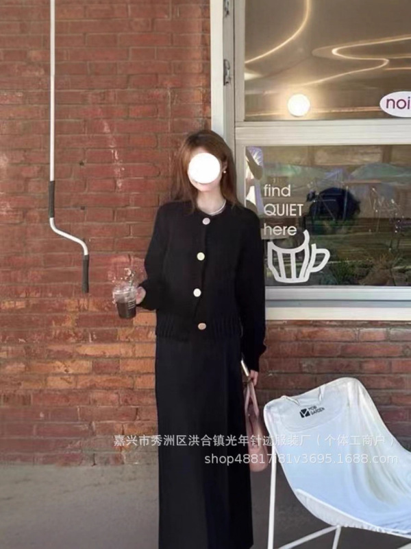 温柔风毛衣外套女韩版宽松慵懒纯色针织开衫圆领长袖休闲外搭上衣|undefined
