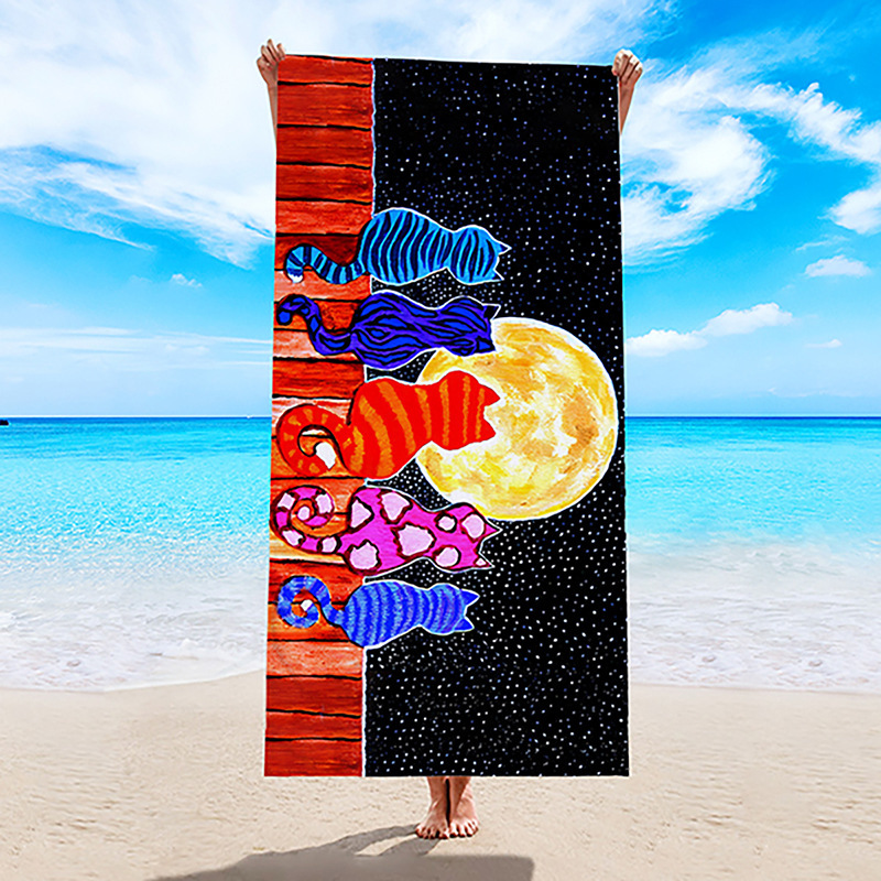 Toalla de playa transfronteriza, toalla de secado rápido, toalla de baño de microfibra, comercio exterior, Amazon, chal de natación con estampado digital europeo y americano